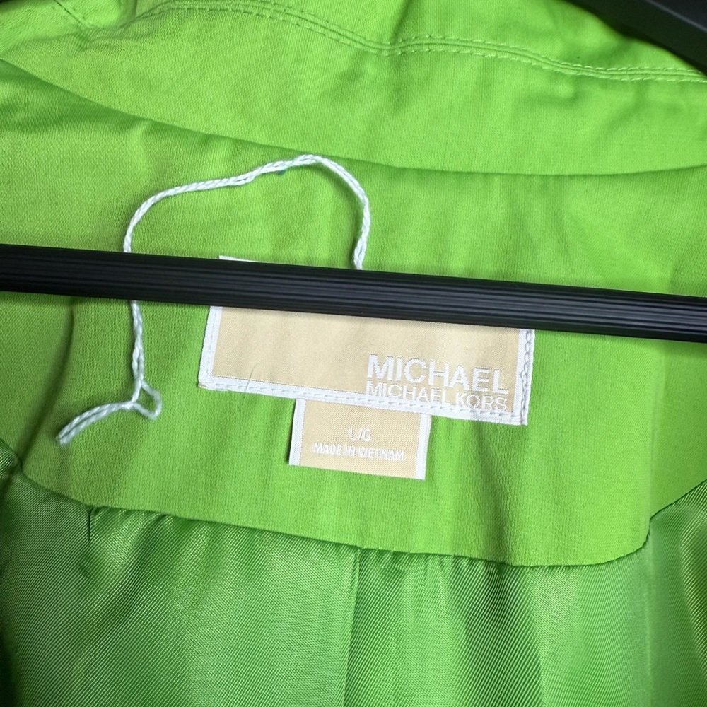 Michael Kors Vibrant Green Hooded Trench Coat - Picture 2 of 6
